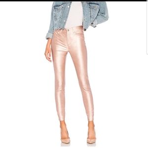 NWT Free People Rose Gold Vegan Leather Jeans